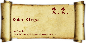 Kuba Kinga névjegykártya